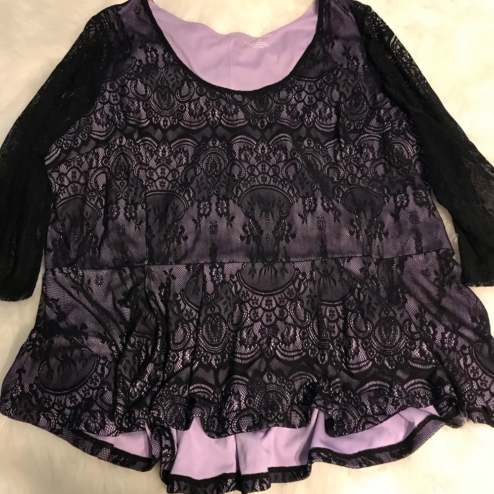Lilac Lacy Lane Bryant peplum top